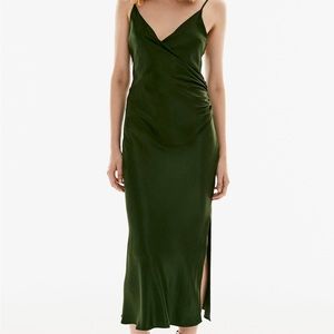 Zara midi satin slip dress